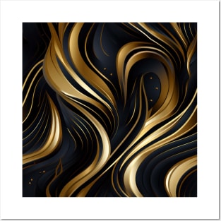 Golden Lattice: Luxurious Linearity in Gold Posters and Art